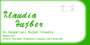 klaudia hujber business card